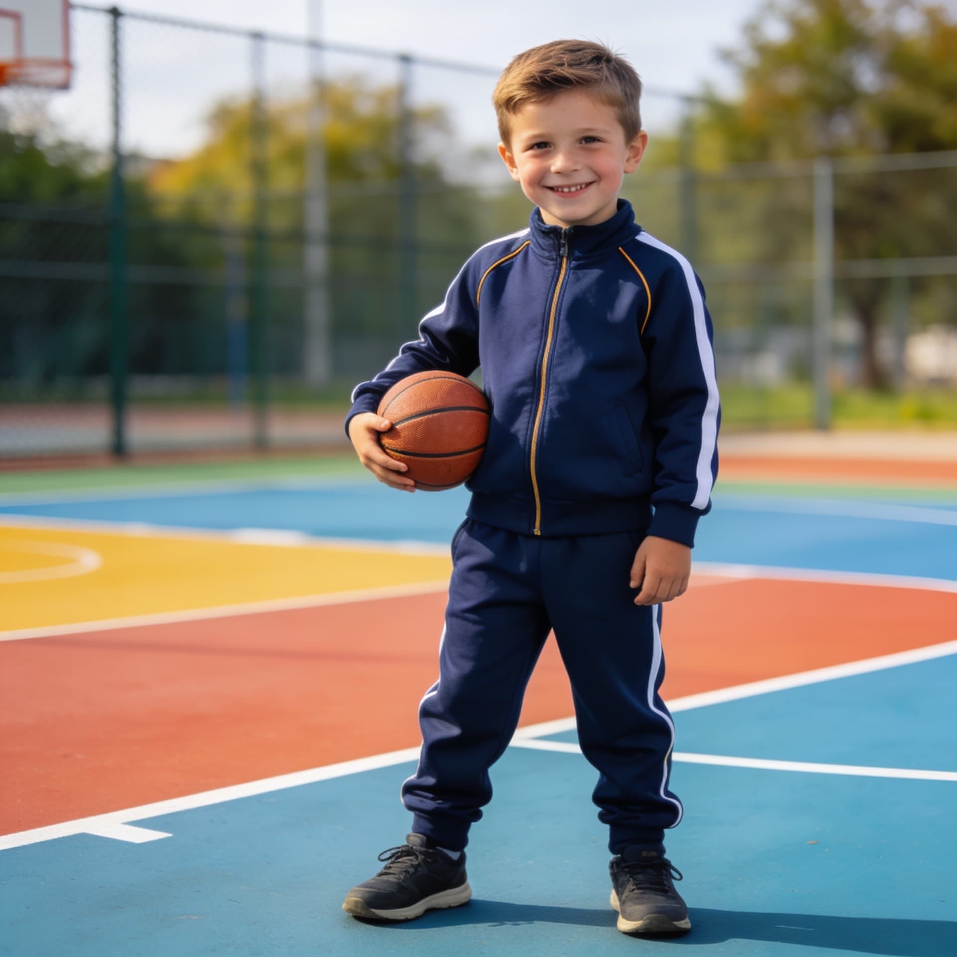 A child in a tracksuit